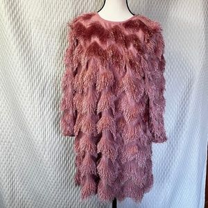 Hutch Women’s Fringed Chevron Dress in Rose Size M